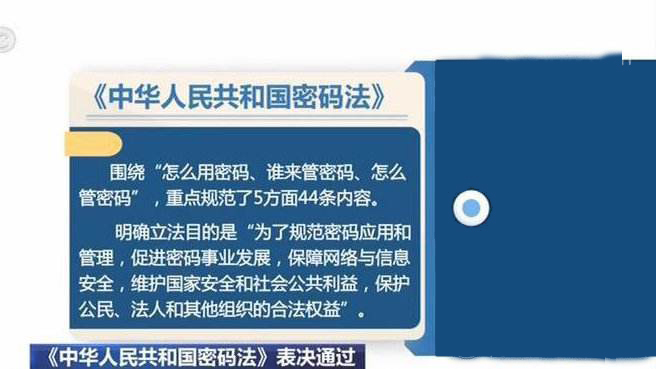 《中華人民共和國(guó)密碼法》發(fā)布 這六個(gè)問題你需要知道